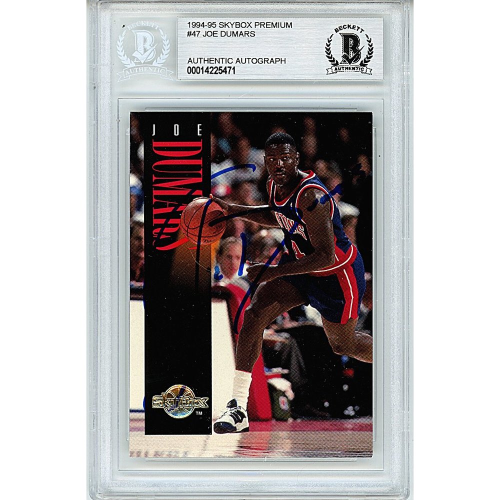 Joe Dumars Signed 1994-95 Skybox Basketball Card Pistons Beckett BAS Autograph